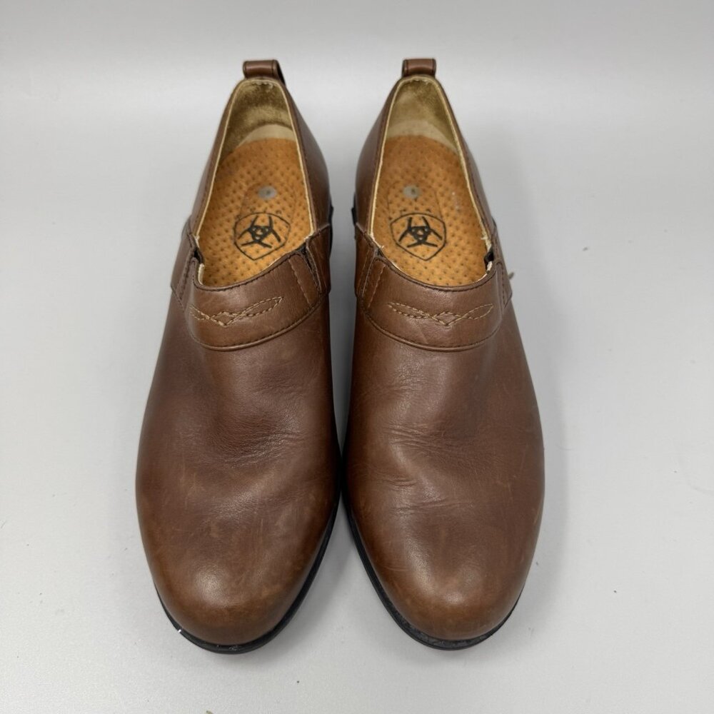 Ariat Paddock Womens Size 8B Brown Booties Leather Slip On Clog Shoes 52326 - Picture 5 of 10